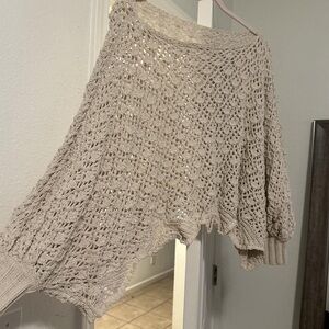 Marshalls Beige Knit Women's Poncho